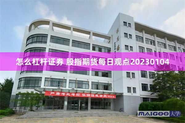 怎么杠杆证券 股指期货每日观点20230104