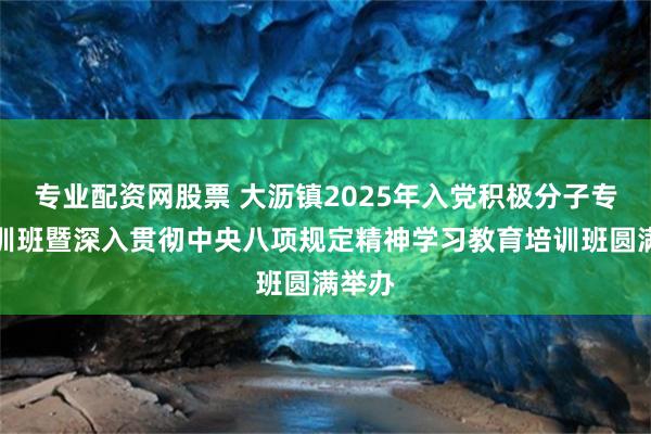 专业配资网股票 大沥镇2025年入党积极分子专题培训班暨深入贯彻中央八项规定精神学习教育培训班圆满举办