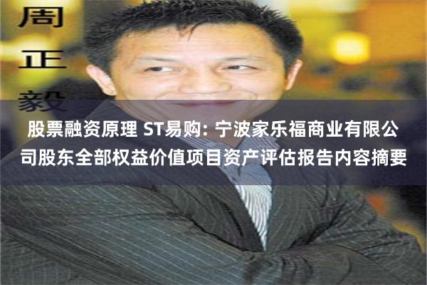 股票融资原理 ST易购: 宁波家乐福商业有限公司股东全部权益价值项目资产评估报告内容摘要